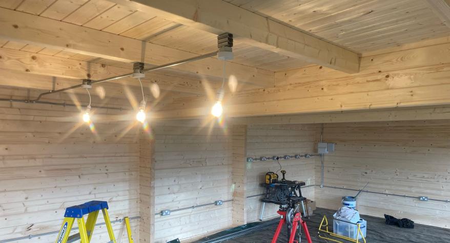 Summerhouse electrics installed by Two Moors Electrical, Devon